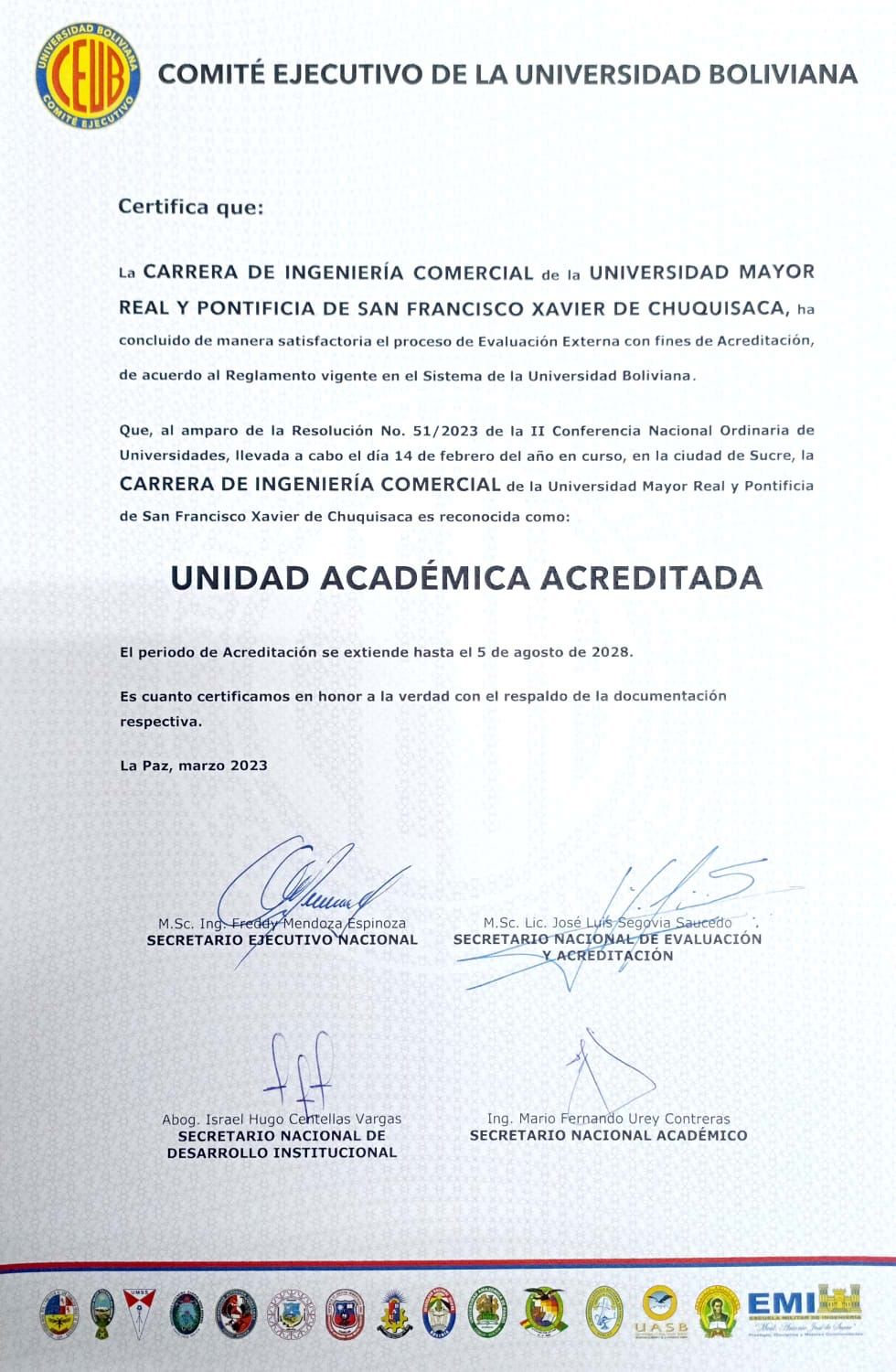 UNIDAD ACADÉMICA ACREDITADA