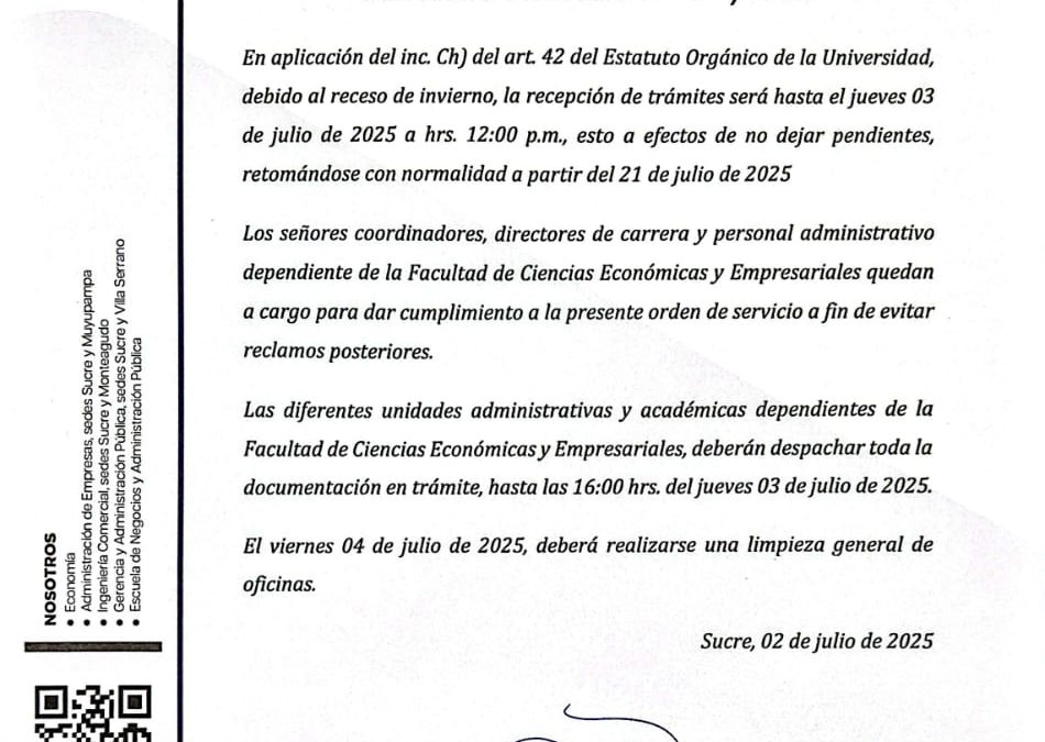 ORDEN DE SERVICIO NRO 17/2025
