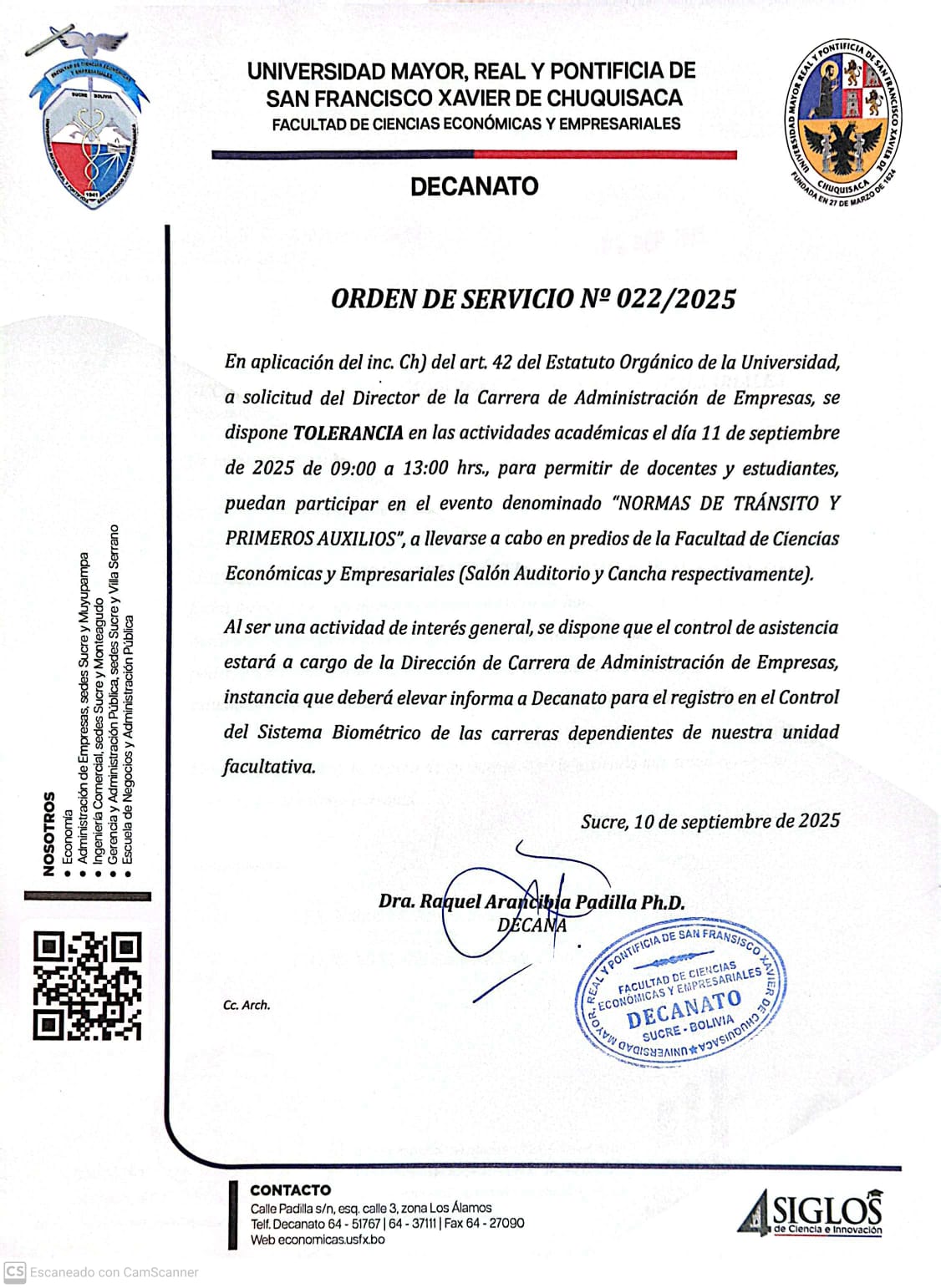 orden 22