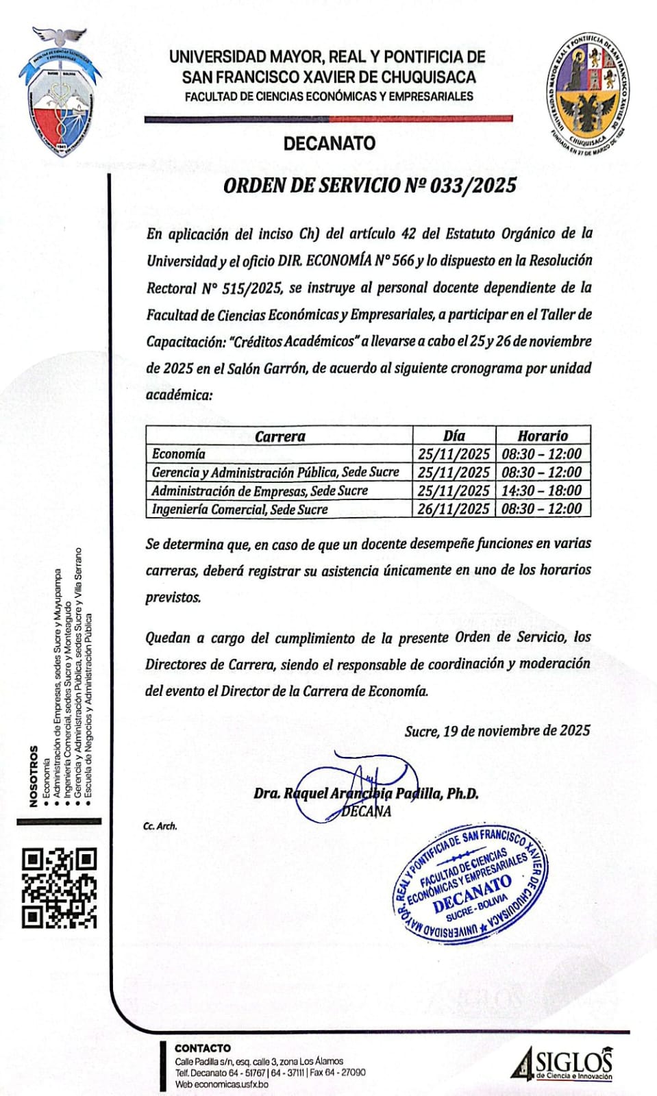 ORDEN DE SERVICIO 33-25