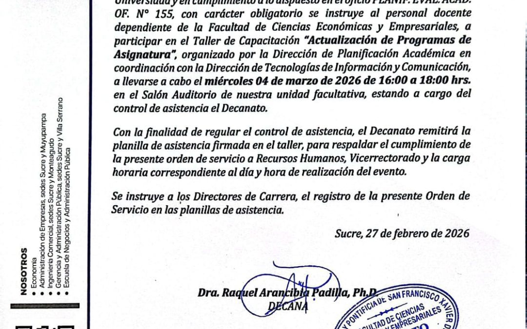 ORDEN DE SERVICIO NRO. 07-26