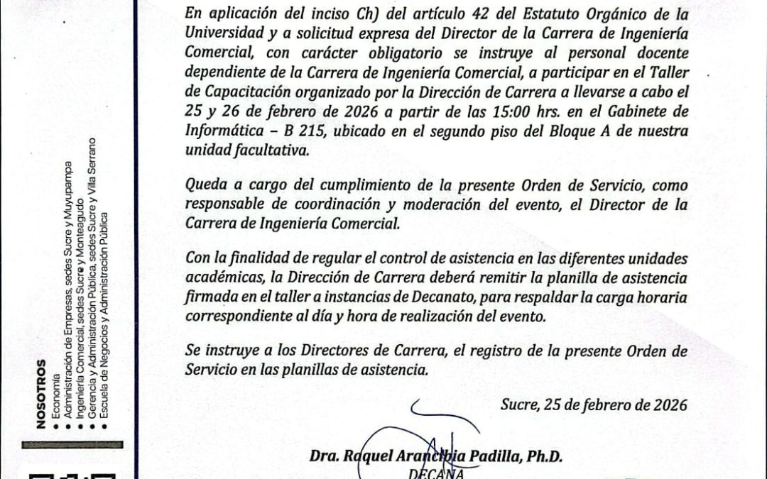 ORDEN DE SERVICIO 05-26