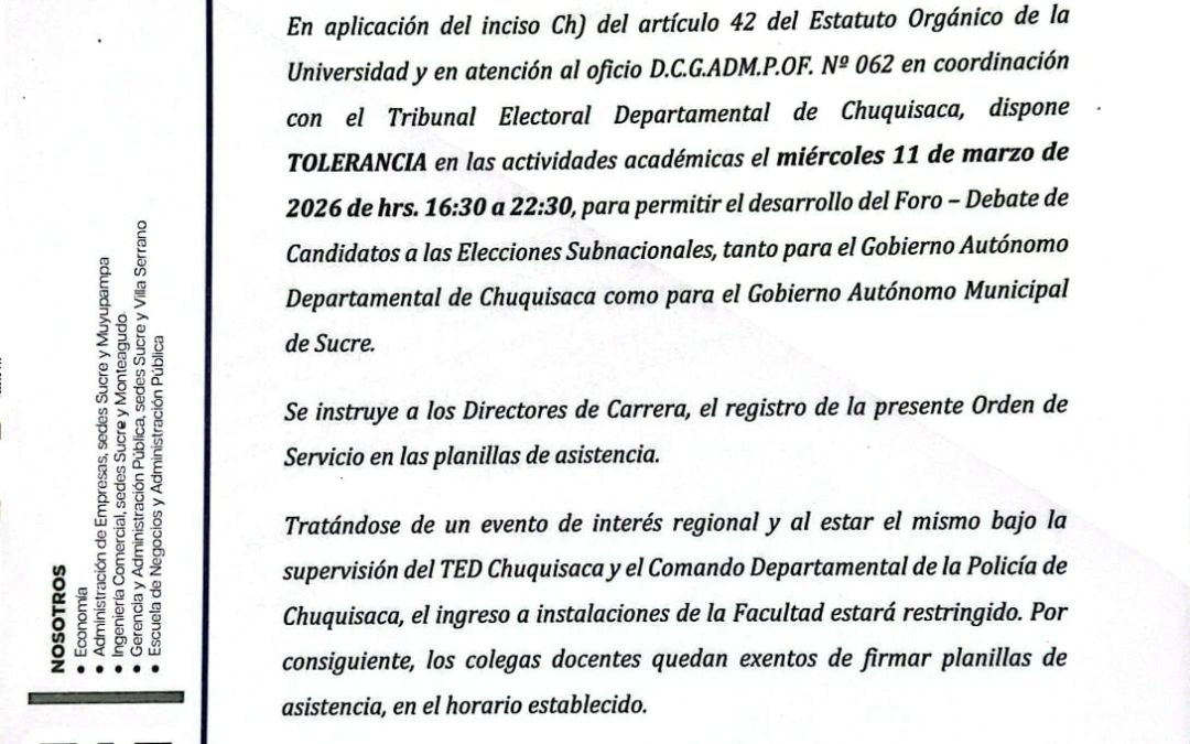 ORDEN DE SERVICIO NRO. 10-26