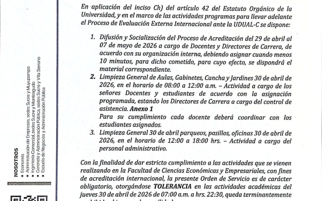ORDEN DE SERVICIO NRO. 18-2026